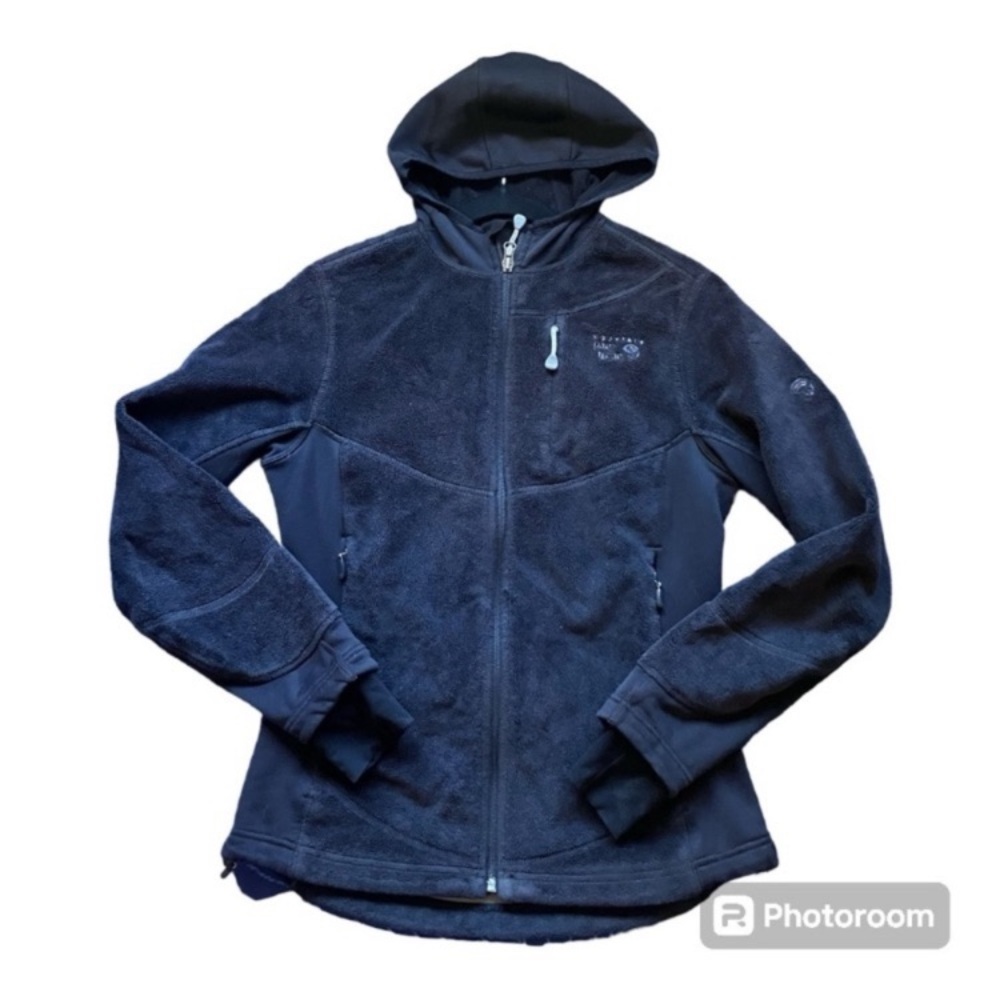 Mountain Hardwear Black and Gray Fleece Jacket with Hood